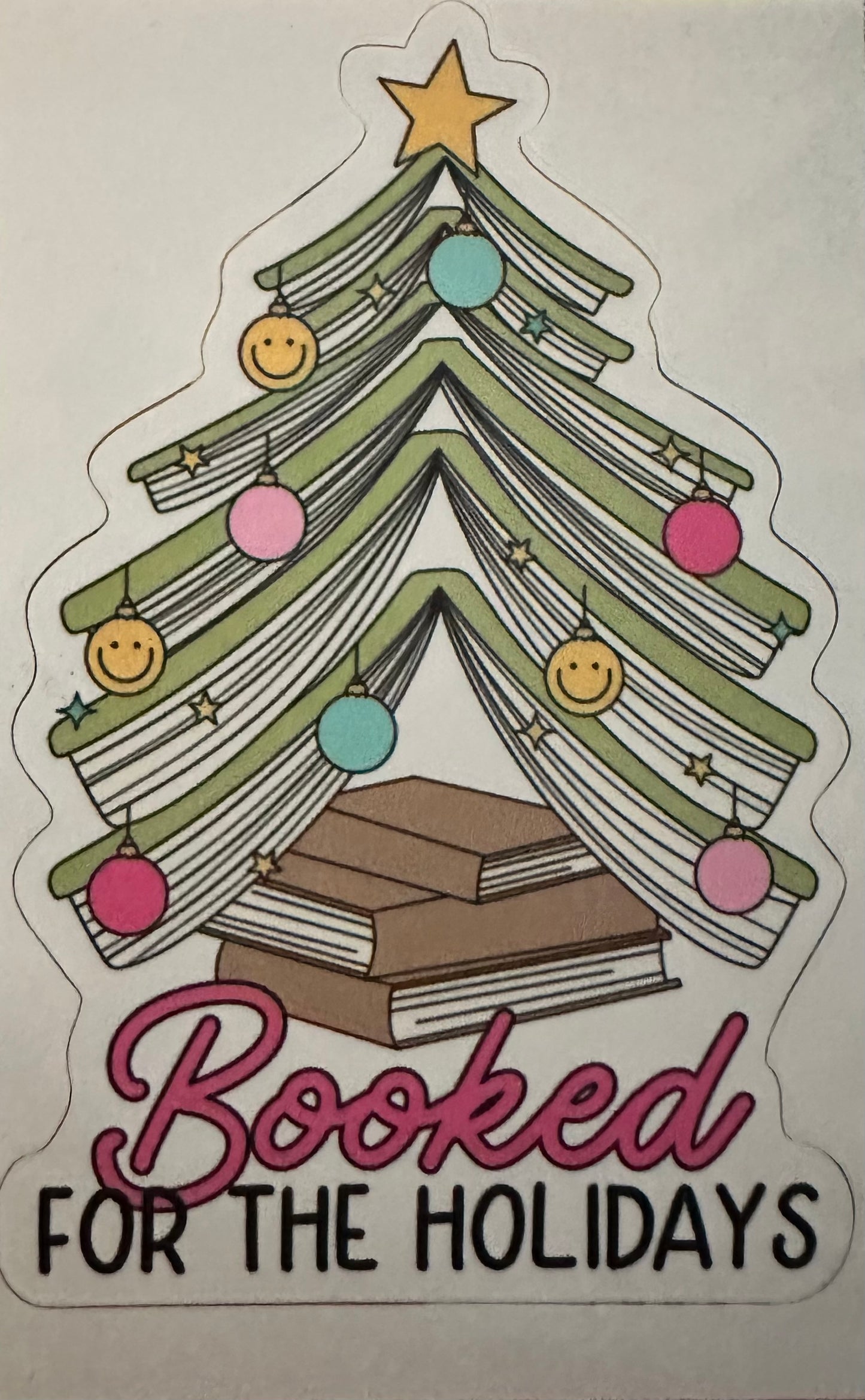 Booked for the Holidays decal