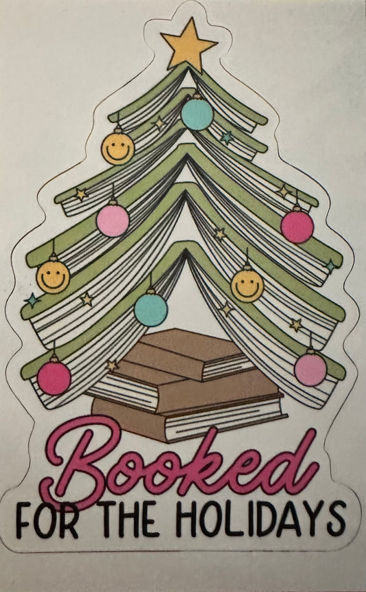 Booked for the Holidays decal