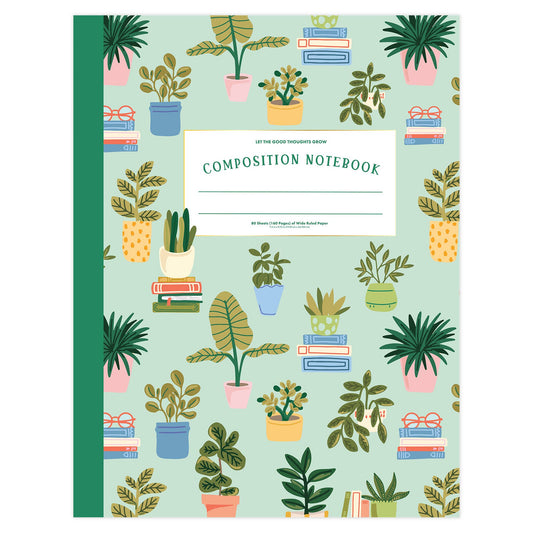 Plants & Books Composition Notebook